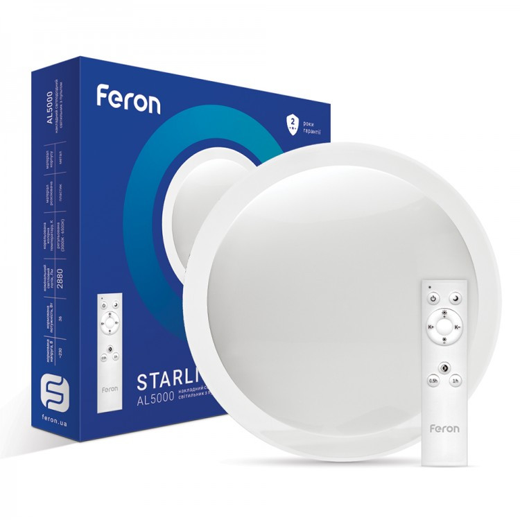 Світильник світлодіодний з пультом керування Feron AL5000 STARLIGHT 36W