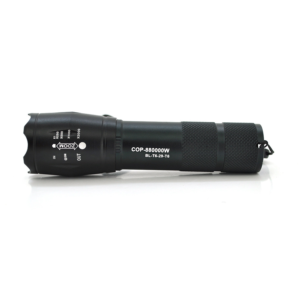 Ліхтарик Bailong BL-29, 3+1 режим, алюміній, вбудований акум, USB-кабель, Box