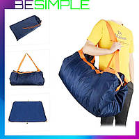 Сумка трансформер LazyBones Синяя / Раскладная сумка коврик 2в1 / Пляжная сумка для пикника