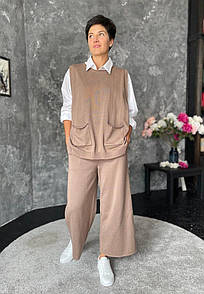 Жилет жіночий в'язаний мокко Modna KAZKA MKLN874-3