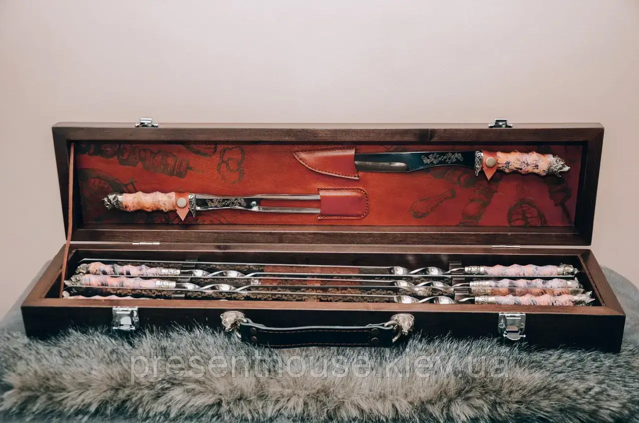 Шампури ручної роботи "Мисливські" в кейсі, фото 1