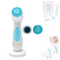 Електрична масажна щітка для обличчя силіконова 3в1, IPX6, AE-868