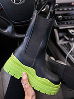 Жіночі черевики Bottega Veneta Black Green