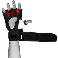 БРАК - Рукавиці для MMA PowerPlay 3075 Чорні-Білі ПРАВА XS - ЛІВА s, фото 5