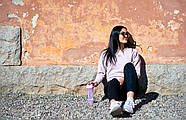 Шейкер спортивний Smartshake Slim 500ml Cotton Pink (Light Lavender), фото 7