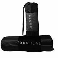 Килимок для йоги та фітнесу + чохол 4yourhealth Fitness Yoga Mat 0132 (180*61*1см) Чорний, фото 6