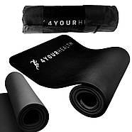 Килимок для йоги та фітнесу + чохол 4yourhealth Fitness Yoga Mat 0132 (180*61*1см) Чорний, фото 4