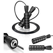 Скакалка швидкісна з протиковзкими ручками 4yourhealth 2.5m. Premium Jump Rope 2488 Чорна, фото 3