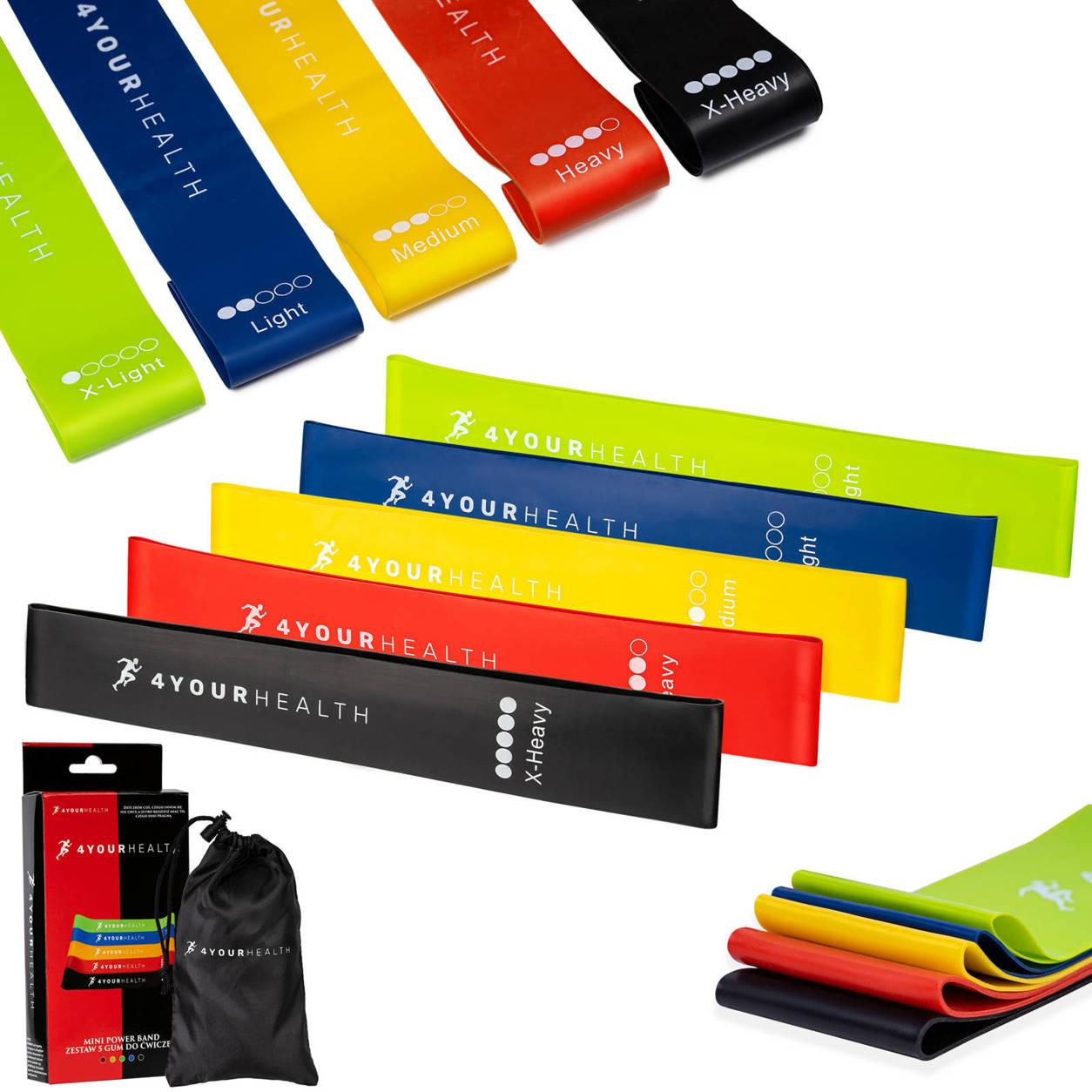 Фітнес резинки набір із 5шт. 4yourhealth Mani Band Fitness 0354 (від 1 до 20кг.)
