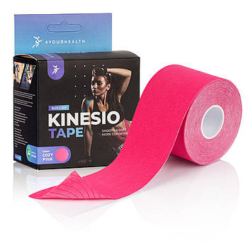 Кінезіологічний тейп 4yourhealth Kinesio Tape 5cm*5m Рожевий