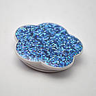 Універсальний тримач для телефона PopSocket (попсокет) Glitter Flowers Синій, фото 3