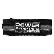 Пояс для пауерліфтингу Power System PS-3800  PowerLifting шкіряний Black/Grey Line L, фото 2