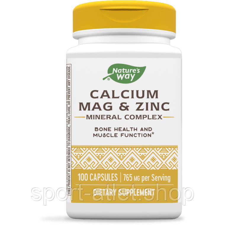 Вітаміни та мінерали Nature's Way Calcium Mag & Zinc, 100 капсул