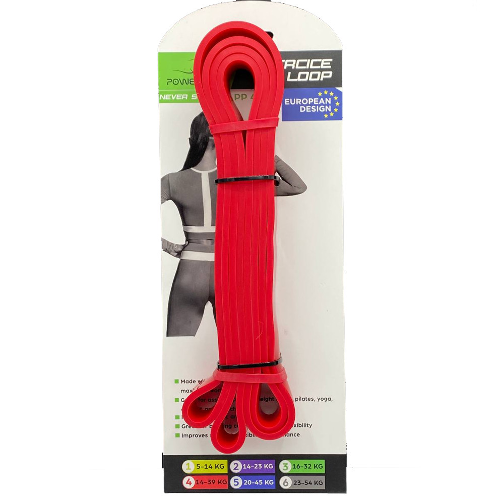 Еспандер-петля (гумка для фітнесу і кроссфіту) PowerPlay 4115 Power Band Червона (14-39 кг), фото 1