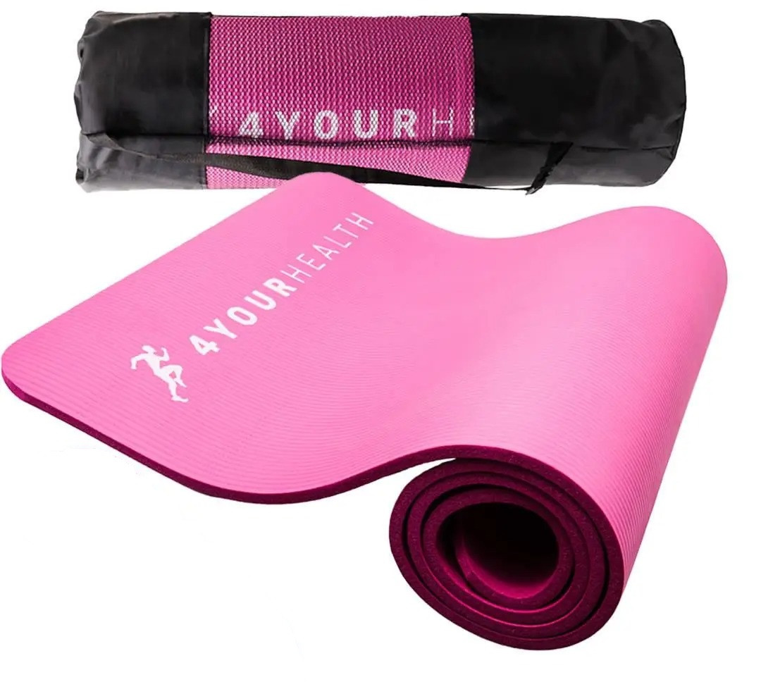Килимок для йоги та фітнесу + чохол 4yourhealth Fitness Yoga Mat 0125 (180*61*1см) Рожевий