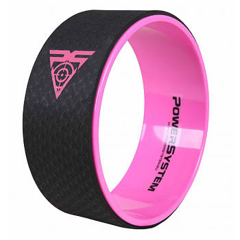 Йога колесо для фітнесу та аеробіки Power System Yoga Wheel Pro PS-4085 Black/Pink