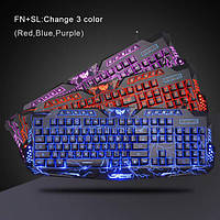 Клавиатура Atlanfa M200L с подсветкой 3 разных цвета / Игровая клавиатура