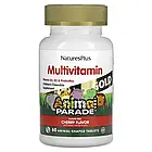 NaturesPlus, Source of Life,Animal Parade Gold, мультивітаміни з мікроелементами для дітей, вишня, 60 таблеток