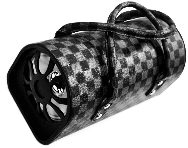 Портативна Bluetooth колонка TTD-501, чорна сірий квадрат