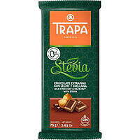 Шоколад без сахара молочный с фундуком Stevia Trapa 75г
