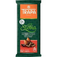 Шоколад без сахара черный 50% Stevia Trapa 75г