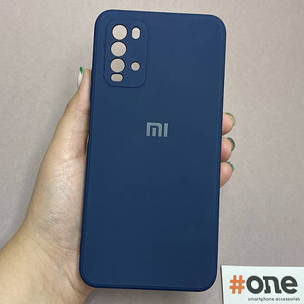 Чохол для Xiaomi Redmi 9T матовий з мікрофіброю захистом для камери чохол на сяомі редмі 9т темно-синій S1Q, фото 1