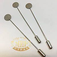 Шпилька основа для брошки, колір Silver, 73х10мм*1шт