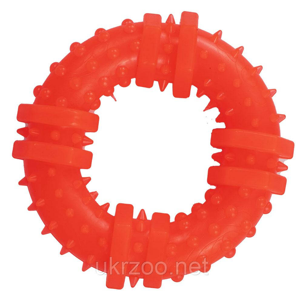 Іграшка "AGILITY"для собак кільце з шипами  9см, помаранчеве, фото 1