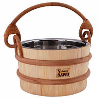 Дерев'яне відро Sawo 7 л з металевою вставкою, фото 2