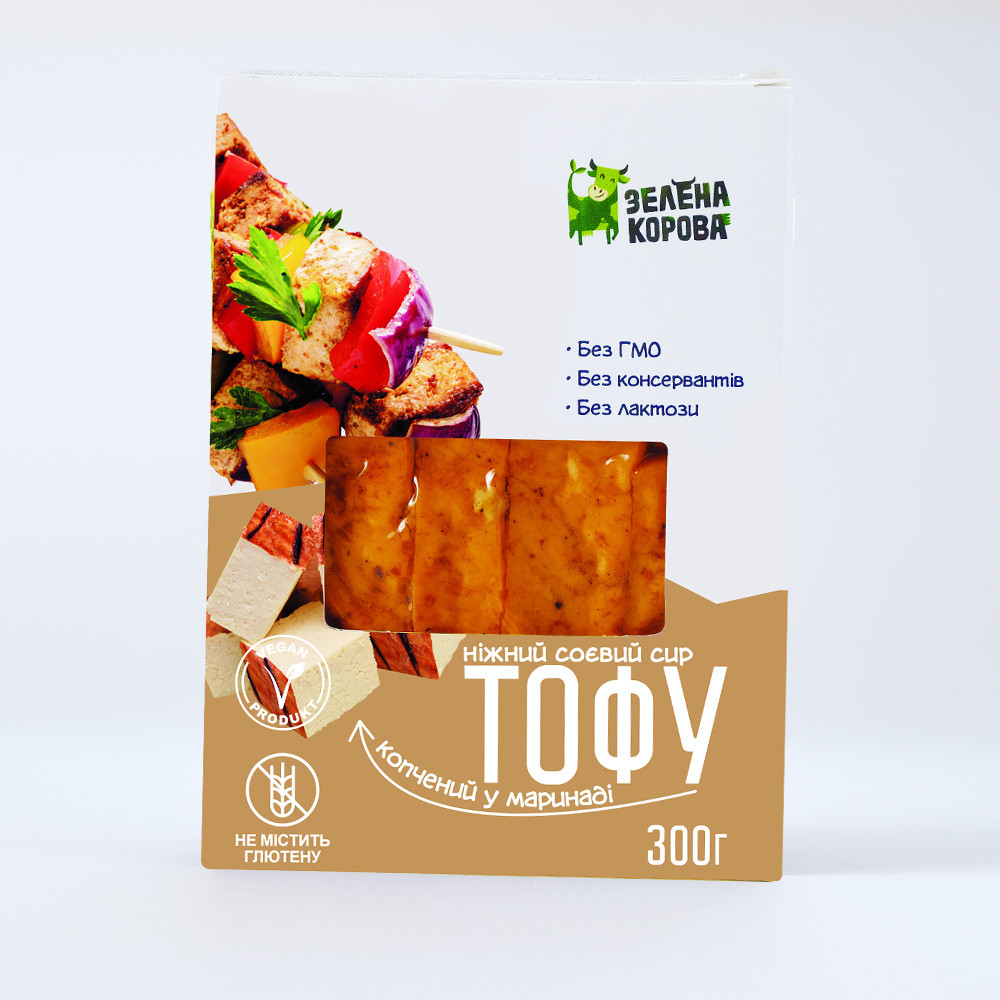Сыр тофу копченый Зелена Корова 300г - фото 1 - id-p1690182243