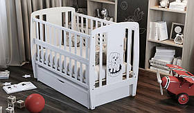 Ліжечко дитяче Дубик-М Песик з ящиком та маятником + фіксація, Білий