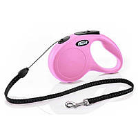 Рулетка FLEXI Classic M, 5м, до 20 кг, шнур, рожева (2634) +