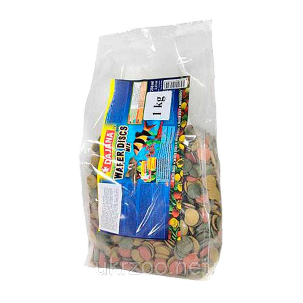 WAFER DISCS mix (1кг/пакет) Корм для всіх видів кольорових донних риб в чіпсах