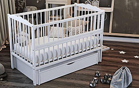 Ліжечко дитяче Дубик-М Веселка з ящиком та маятником, Білий