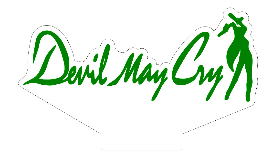 Акриловий світильник-нічник Devil May Cry 3 зелений tty-n001998