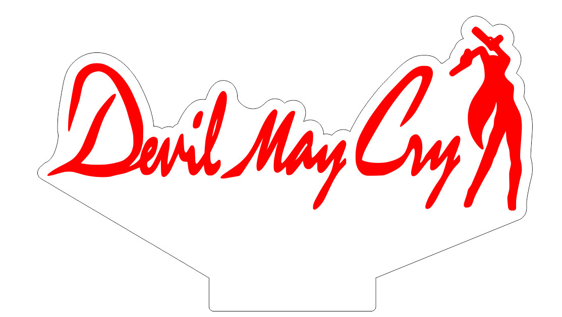 Акриловий світильник-нічник Devil May Cry 3 червоний tty-n001999