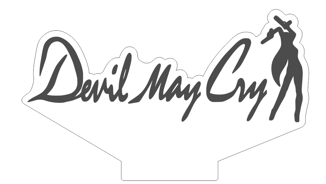 Акриловий світильник-нічник Devil May Cry 3 білий tty-n002001