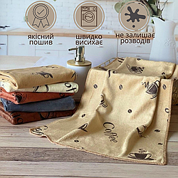 Кухонний рушник кава фібра розмір 25х50. 20 шт в уп.