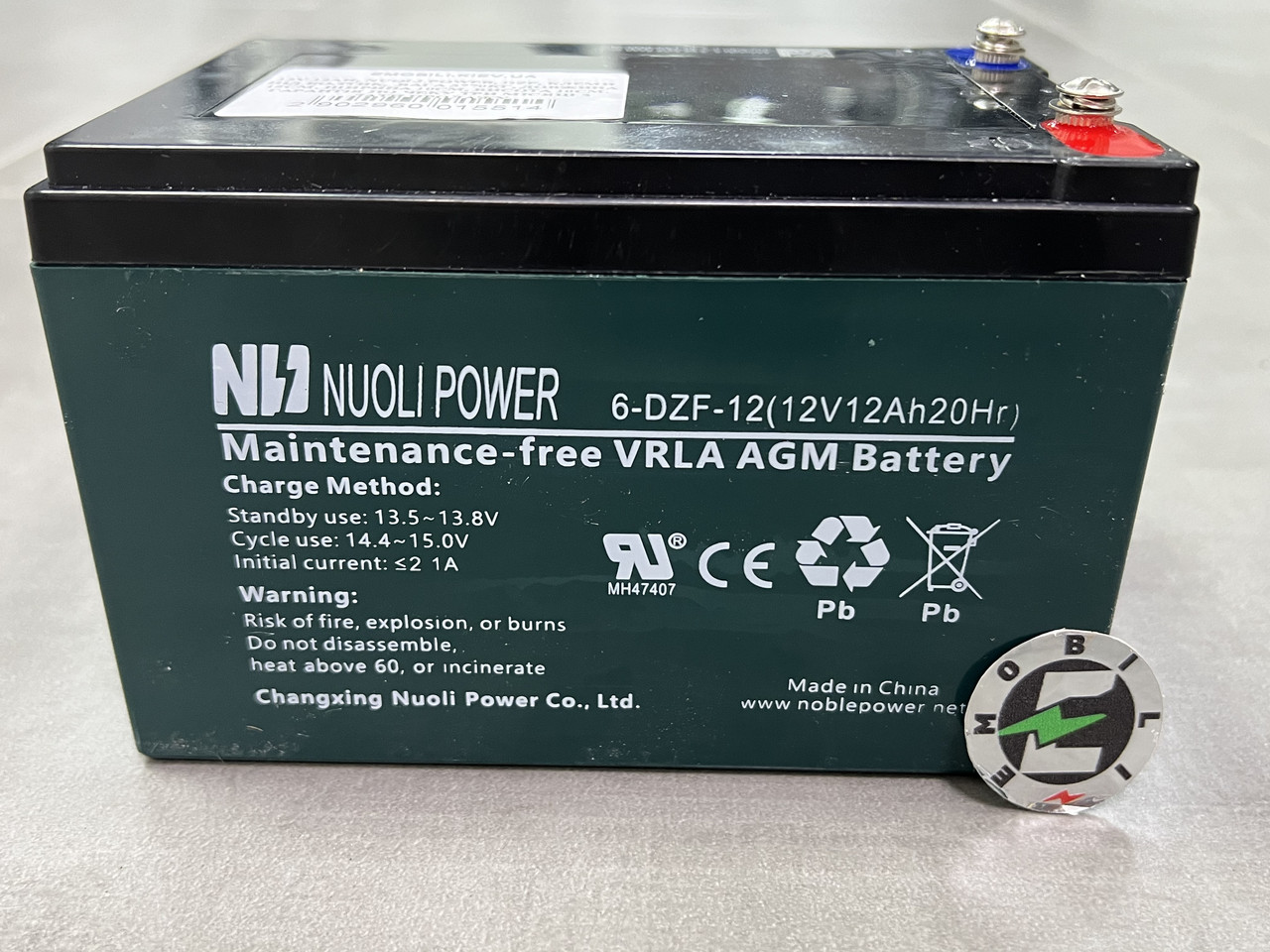 Акумулятор 12 V 12 Ah, NUOLI POWER, клеми під болтик, фото 1
