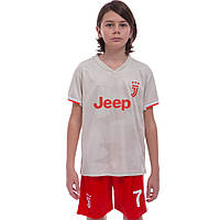Форма футбольная детская SP-Sport JUVENTUS RONALDO 7 гостевая 2020 CO-1121 рост 116-165 см серый-красный Код