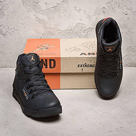 Чоловічі чорні зимові шкіряні черевики