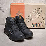 Чоловічі чорні зимові шкіряні черевики, фото 4