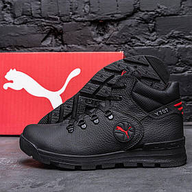 Чоловічі зимові черевики чорні з хутром