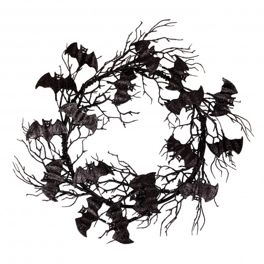 Вінок декоративний Хелловін "Кажани" 51см чорний Yes! Fun