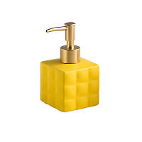 Дозатор керамический для жидкого мыла, диспенсер для мыла в ванную и кухню Желтый