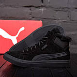 Чоловічі зимові черевики чорні, фото 3