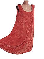 3XL-7XL Элегантное вечернее красное платье Ellos с серебристым люрексом, Швеция