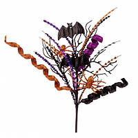 Гілка декоративна Хелловін "Bat" 38см гліттерYes! Fun
