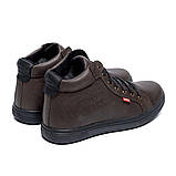 Чоловічі коричневі зимові кросівки шкіряні, фото 3