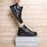 Чоловічі чорні шкіряні зимові черевики на хутрі, фото 3